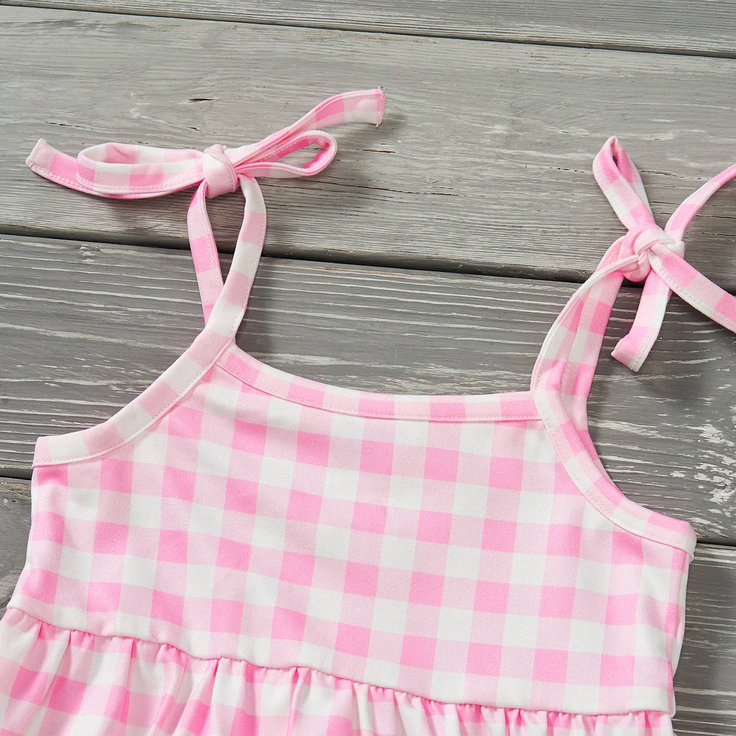 Pete + Lucy - Girls Miss Malibu Gingham Infant Romper