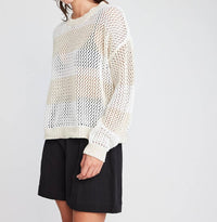 Self Contrast - Alanna Long Sleeve Fishnet Sweater