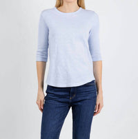 Elliott Lauren - Caroline Crewneck Tee With Rib Sleeve And Gusset