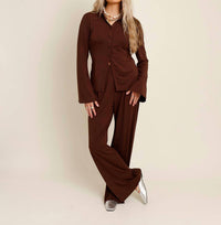 Elan - Espresso Wide Leg Pants