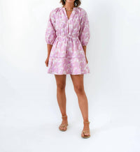 Sugarlips - Daney Floral Dabria Split Neck Mini Dress