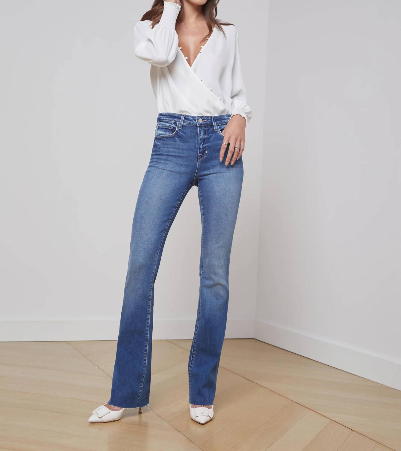 L'Agence - Ruth High Rise Straight Leg Jeans
