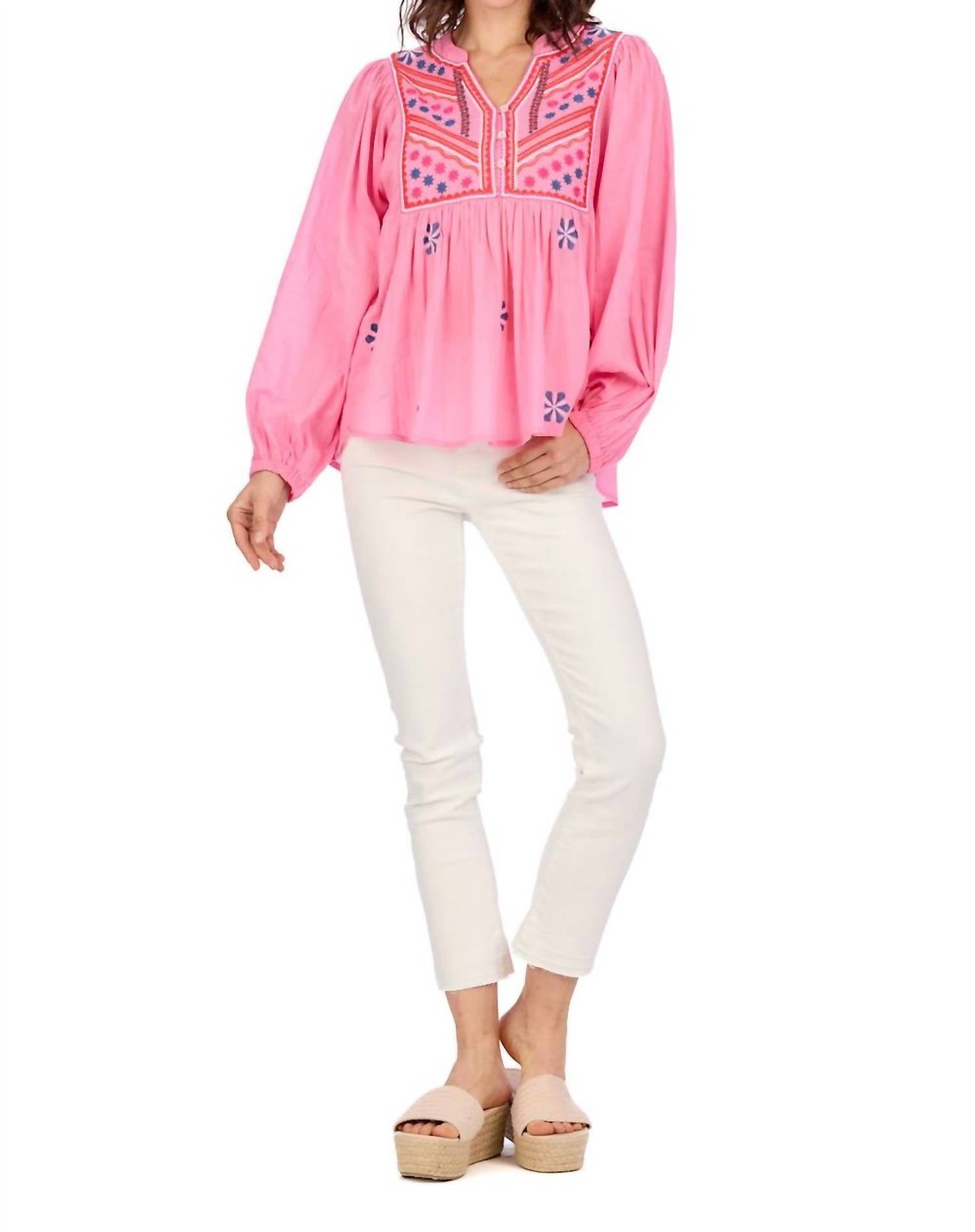 mudpie Embellished Top in margeaux - women's blouse