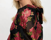 Meet Me In Santorini - Scarlet Blossom Blouse