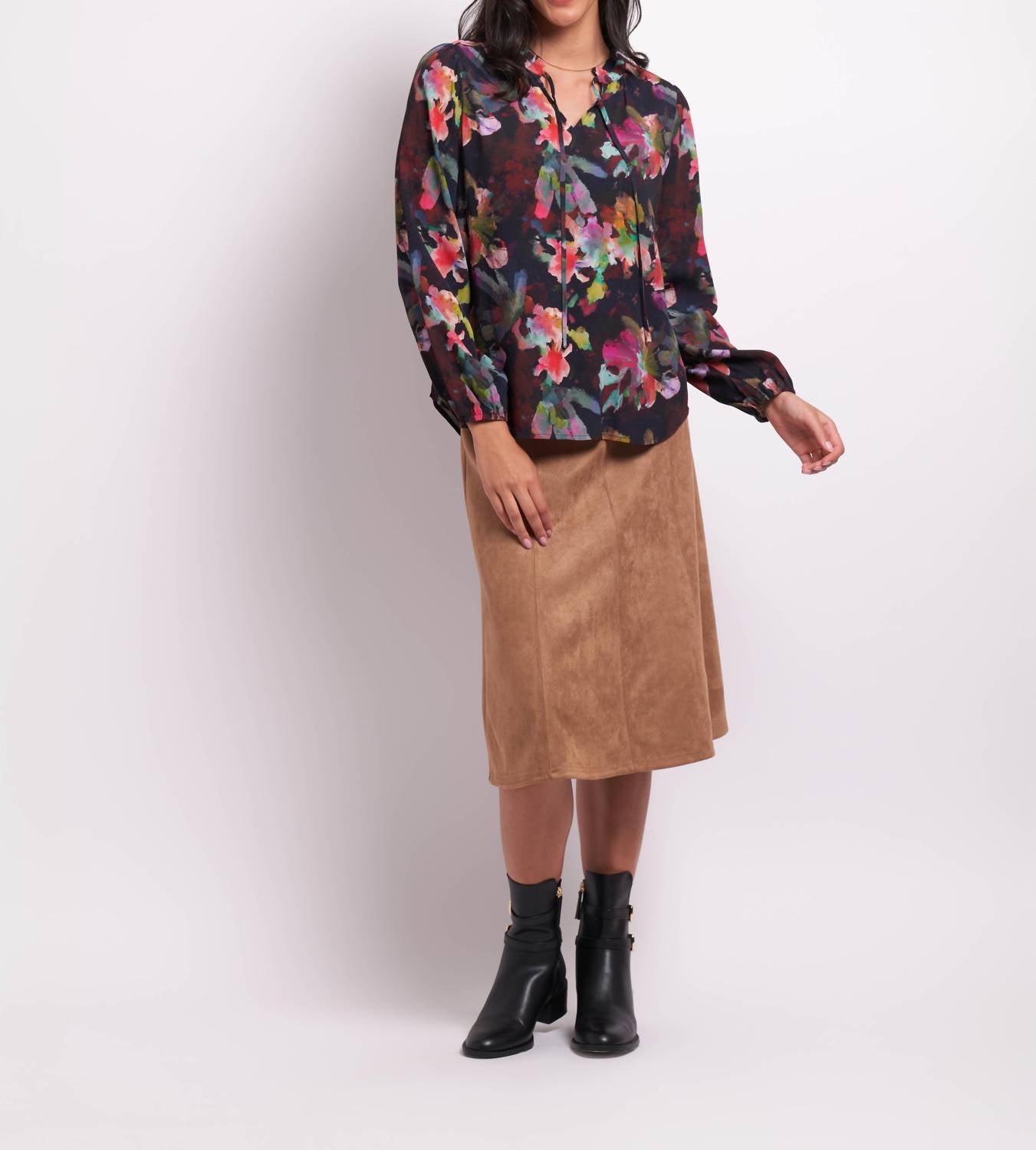 Foil - Flare Play Midi Skirt