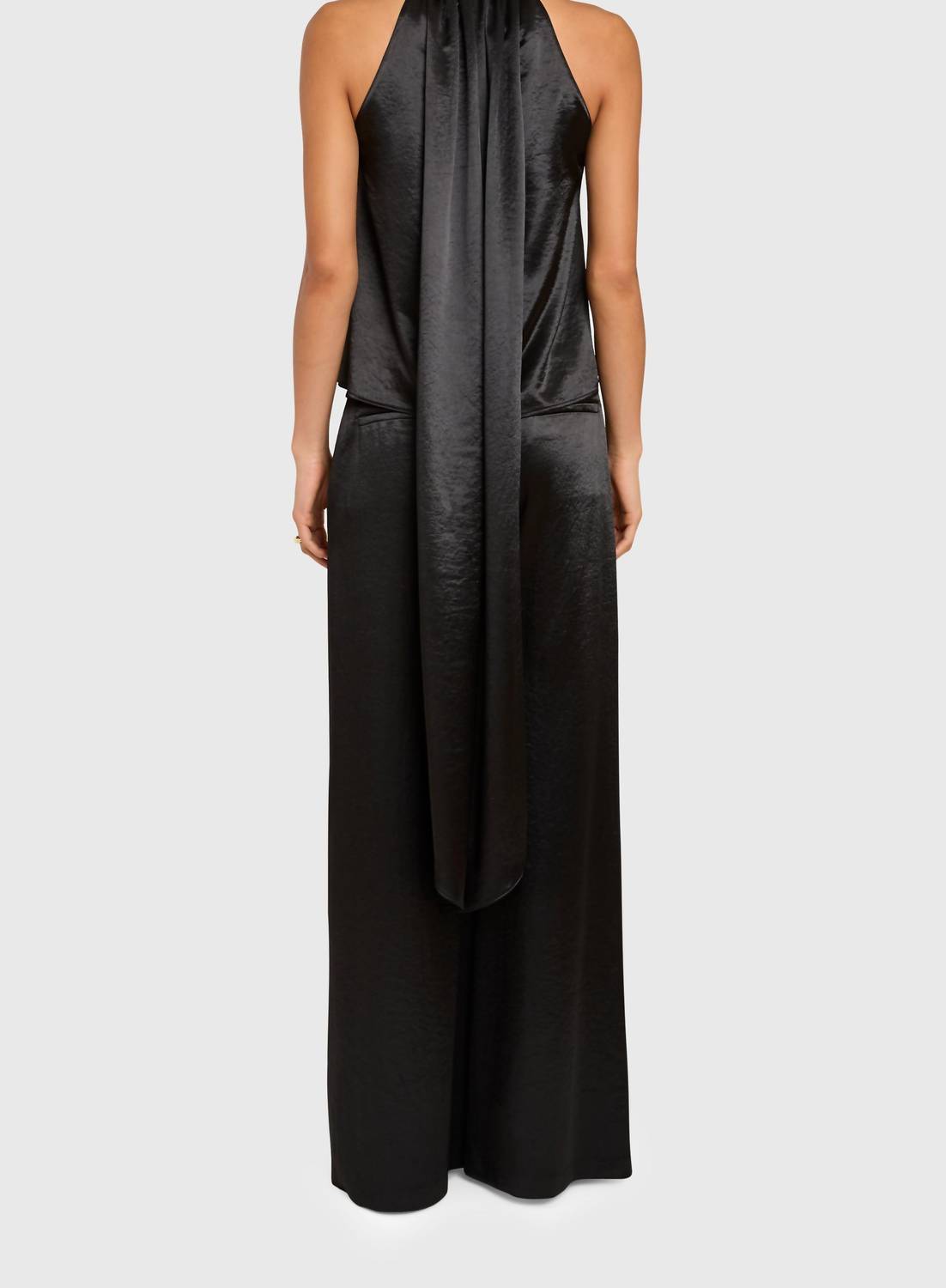 Amanda Uprichard Fontana Top in black - women's blouse - alternate view