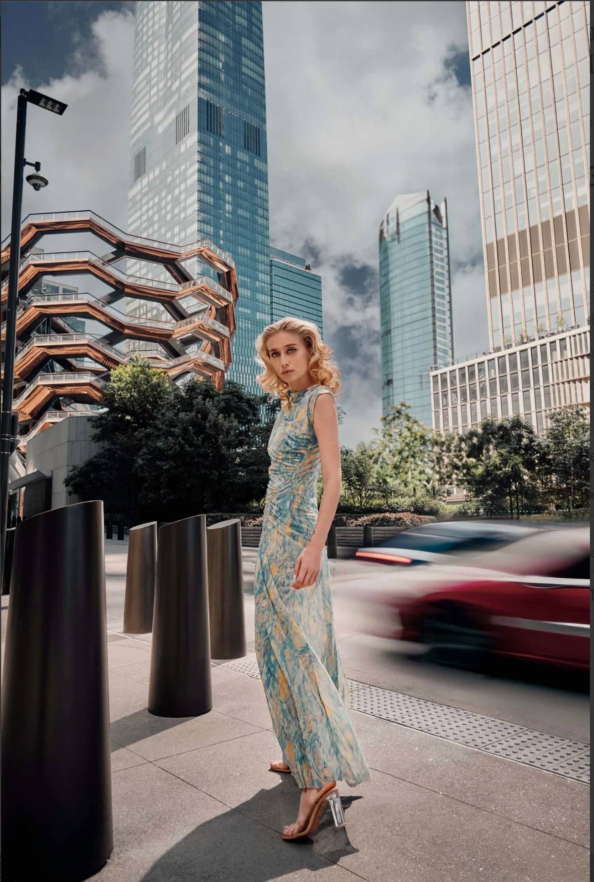 La Fuori - Net Gathered Maxi Dress