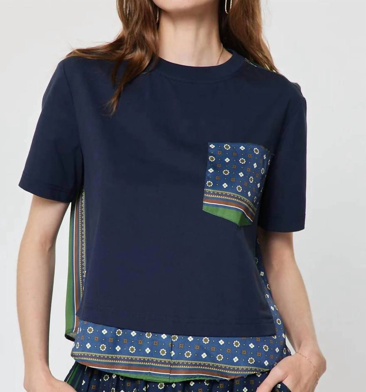 Current Air - Mixed Media Blouse