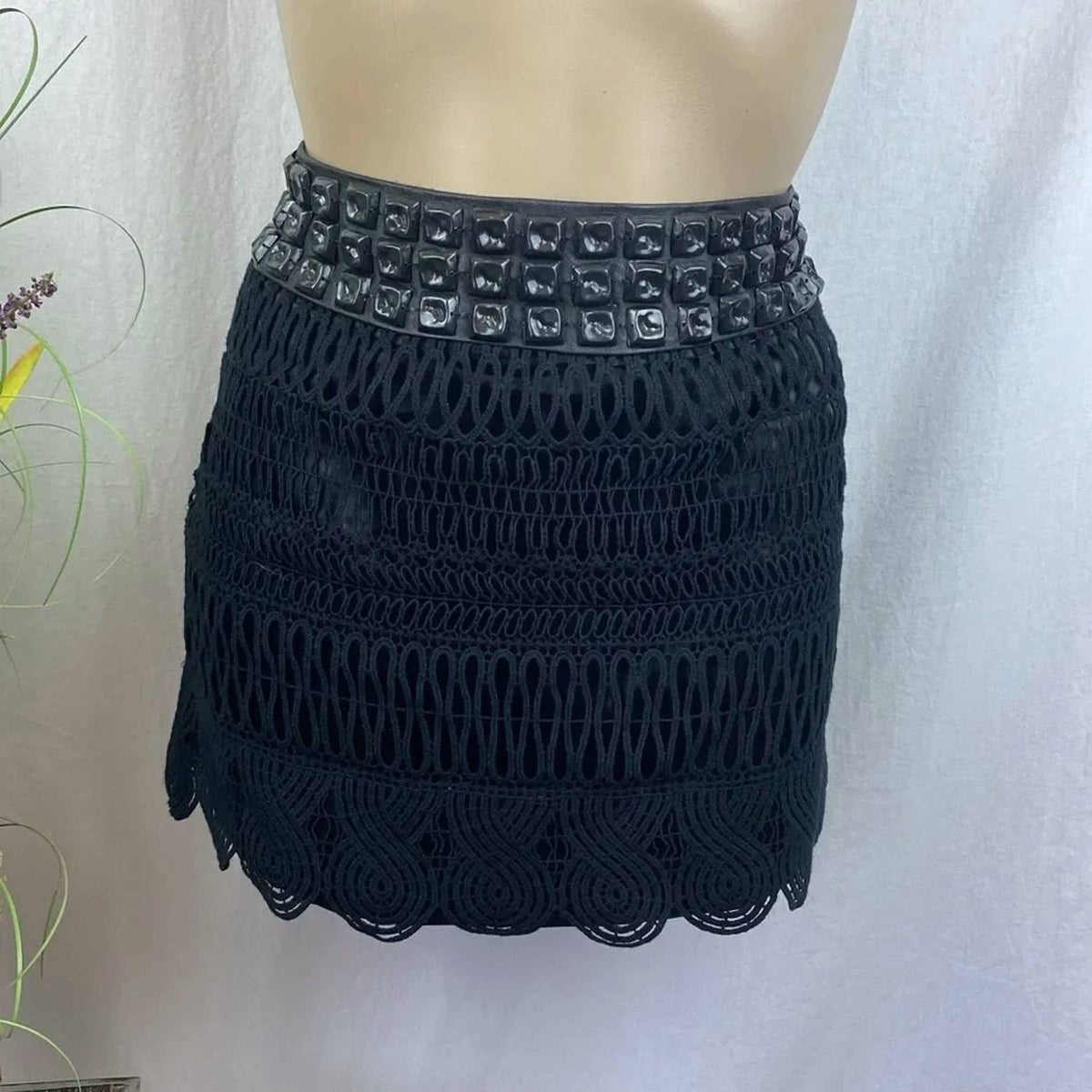Faith Connexion - Crochet Metal Waist Mini Skirt