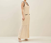 Able - Contrast Trim Knit Maxi Dress
