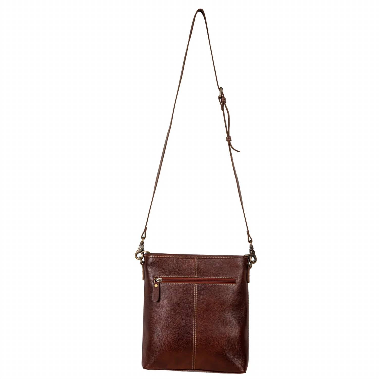 Myra Ridge Morning Glory Leather Bag in brown - women's bag - view 5