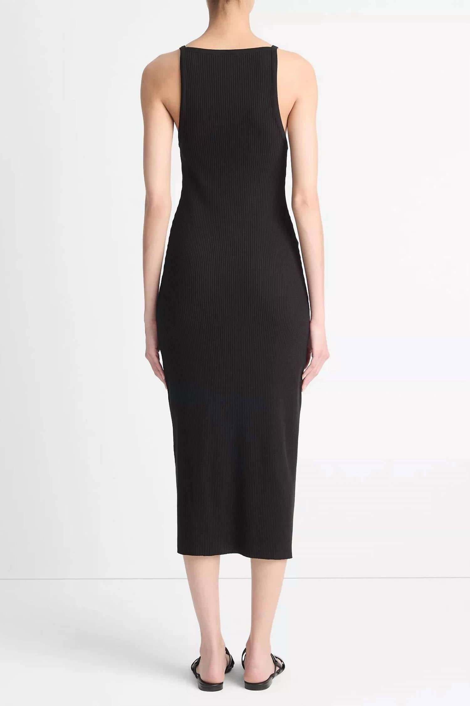 Vince - Ribbed High Neck Tank Dress