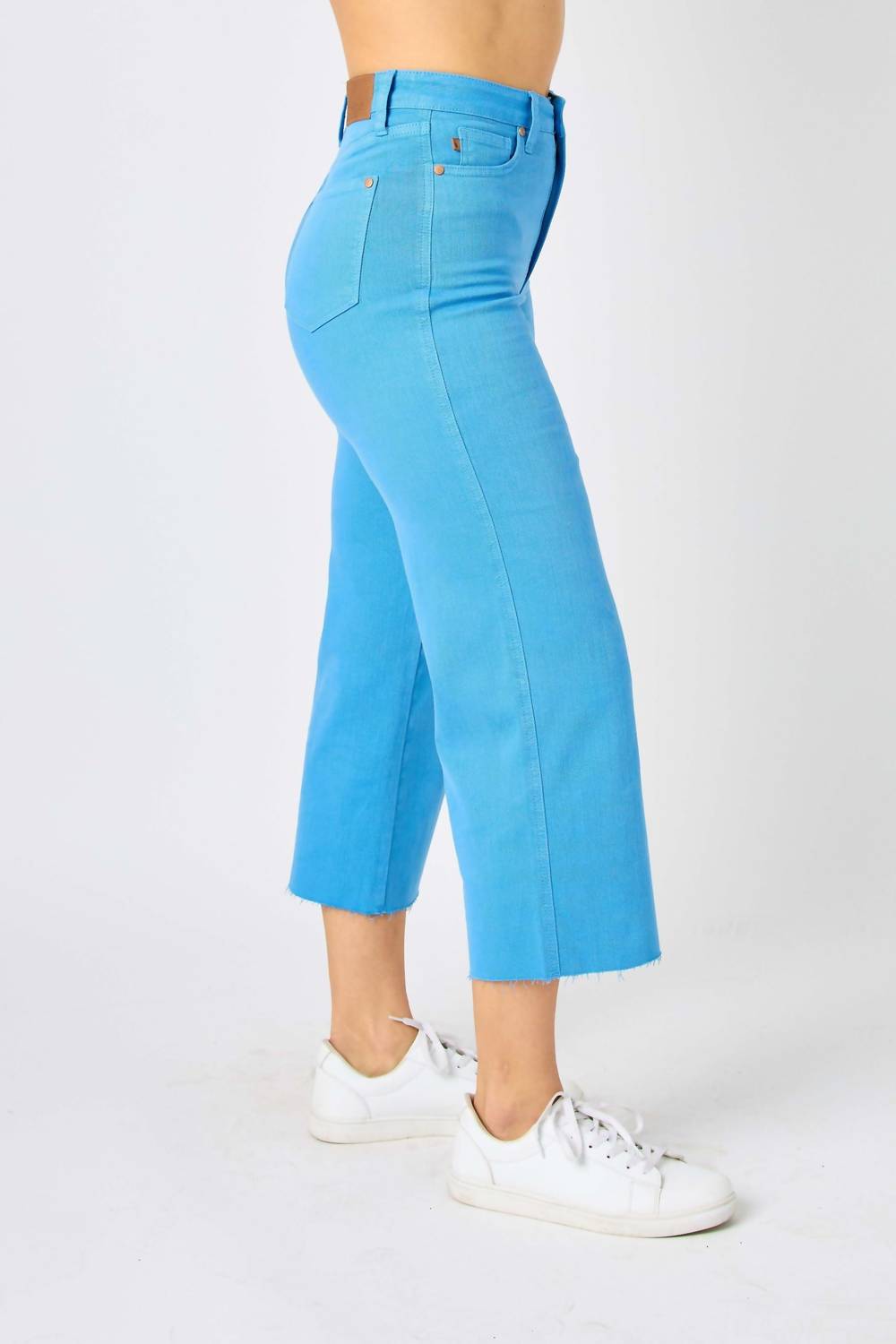 Judy Blue High Waist Garment Dyed Wide Leg Pants in sky blue - women's pants - alternate view