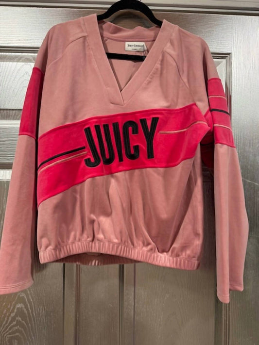 Juicy Couture - Women's Raglan velour pullover Top