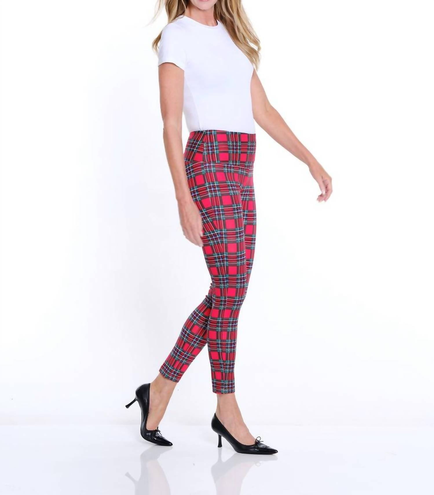 Slimsation By Multiples - Wide Band Pull-on Print Ankle Legging