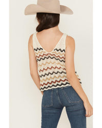 Wrangler - Striped Print Sleeveless Sweater Tank Top
