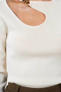 Whiteroom+Cactus - Amanda Chain Closure Ribbed Knit Top