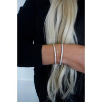 Chansuttpearls - Women's Stretchy Rhinestone Tennis Bracelet