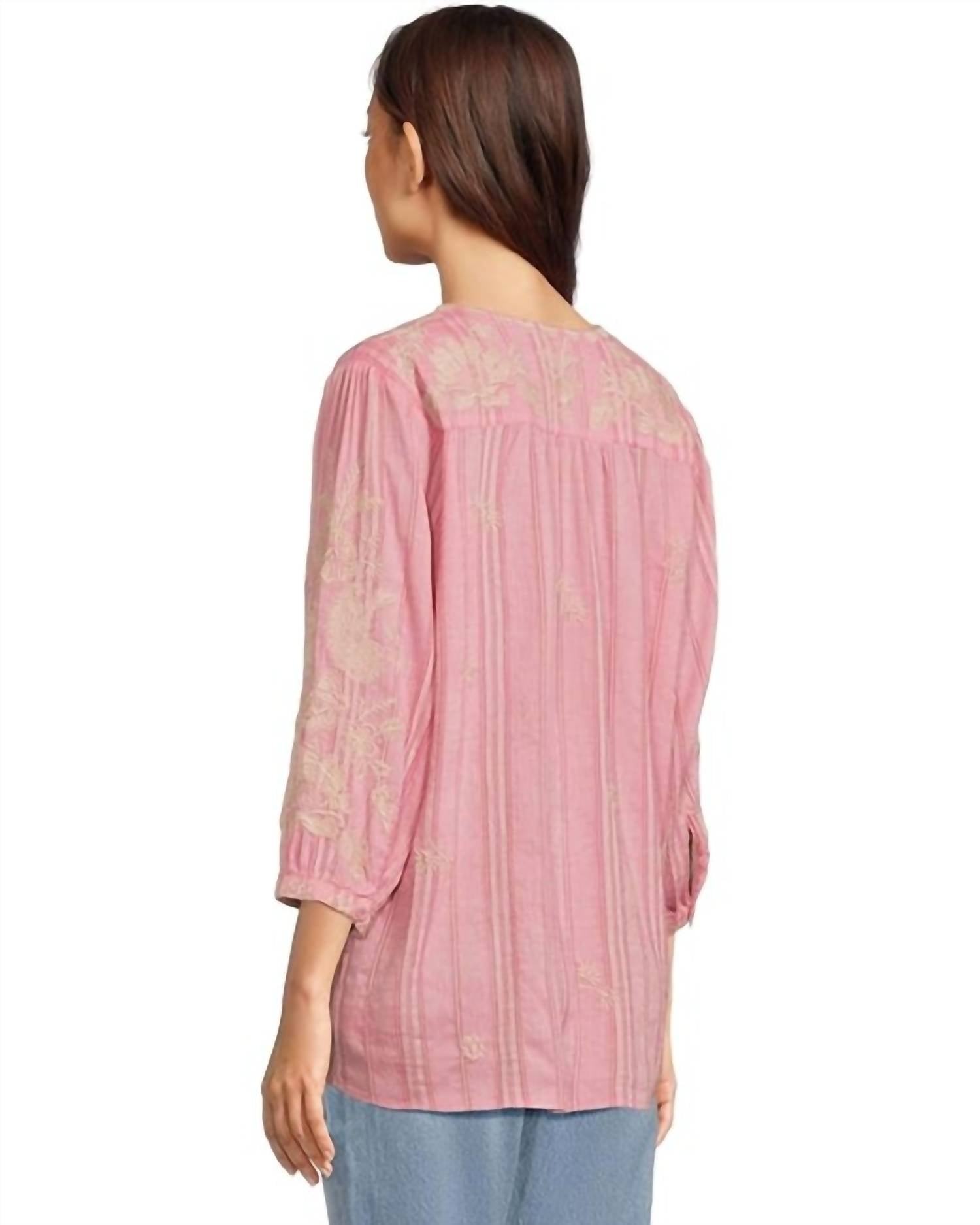 Johnny Was - PRAIRIE BLOUSE 3/4 SLEEVE HYACINTH
