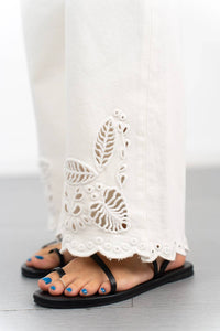 Risen - Larissa Eyelet High-rise Crop Jeans