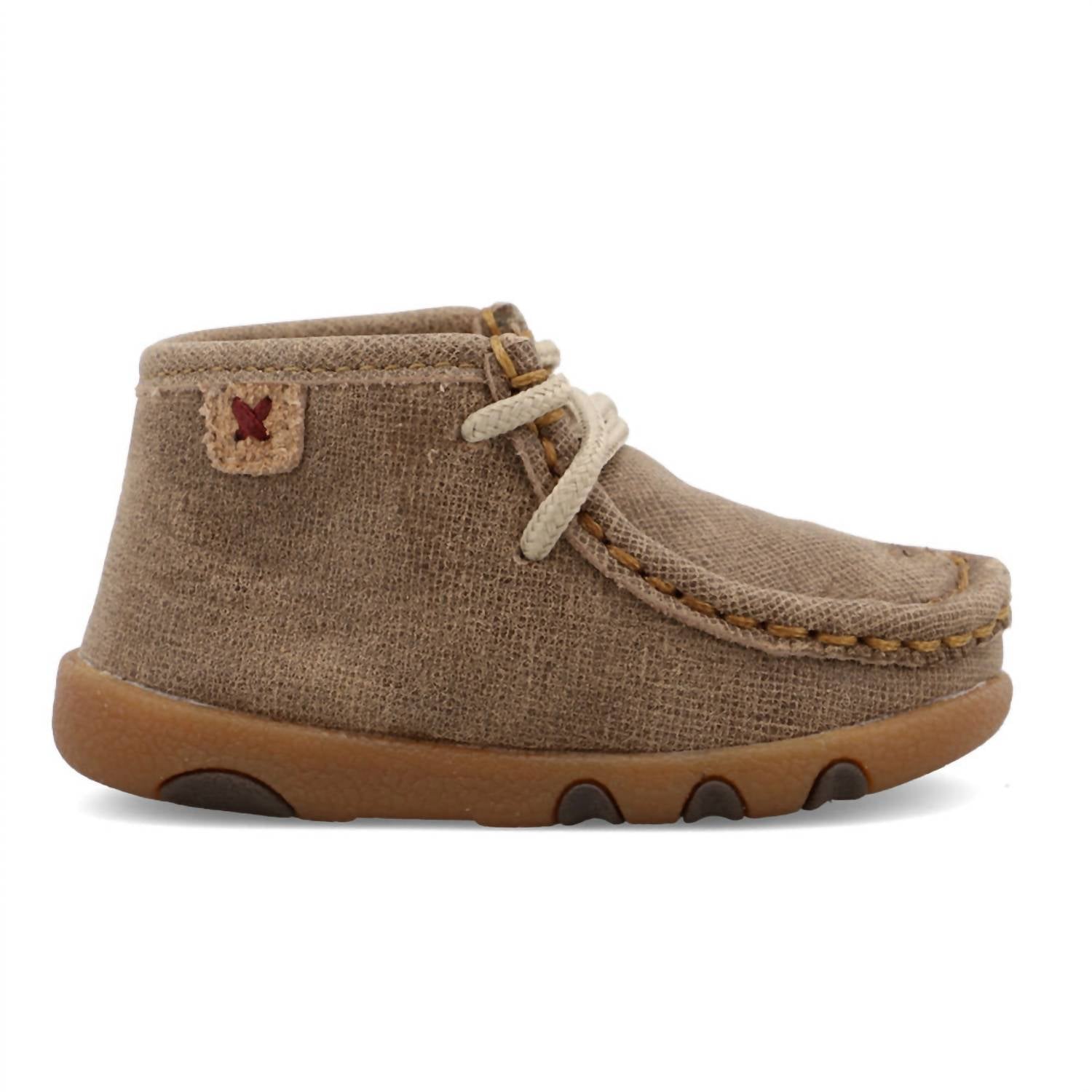 TWISTED X Kid's Chukka Driving Moc Shoes in dusty tan - kids' sneaker - alternate view
