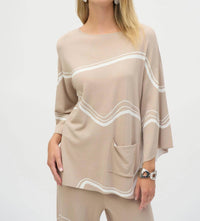 Joseph Ribkoff - Wavy Stripes Loose Fit Top
