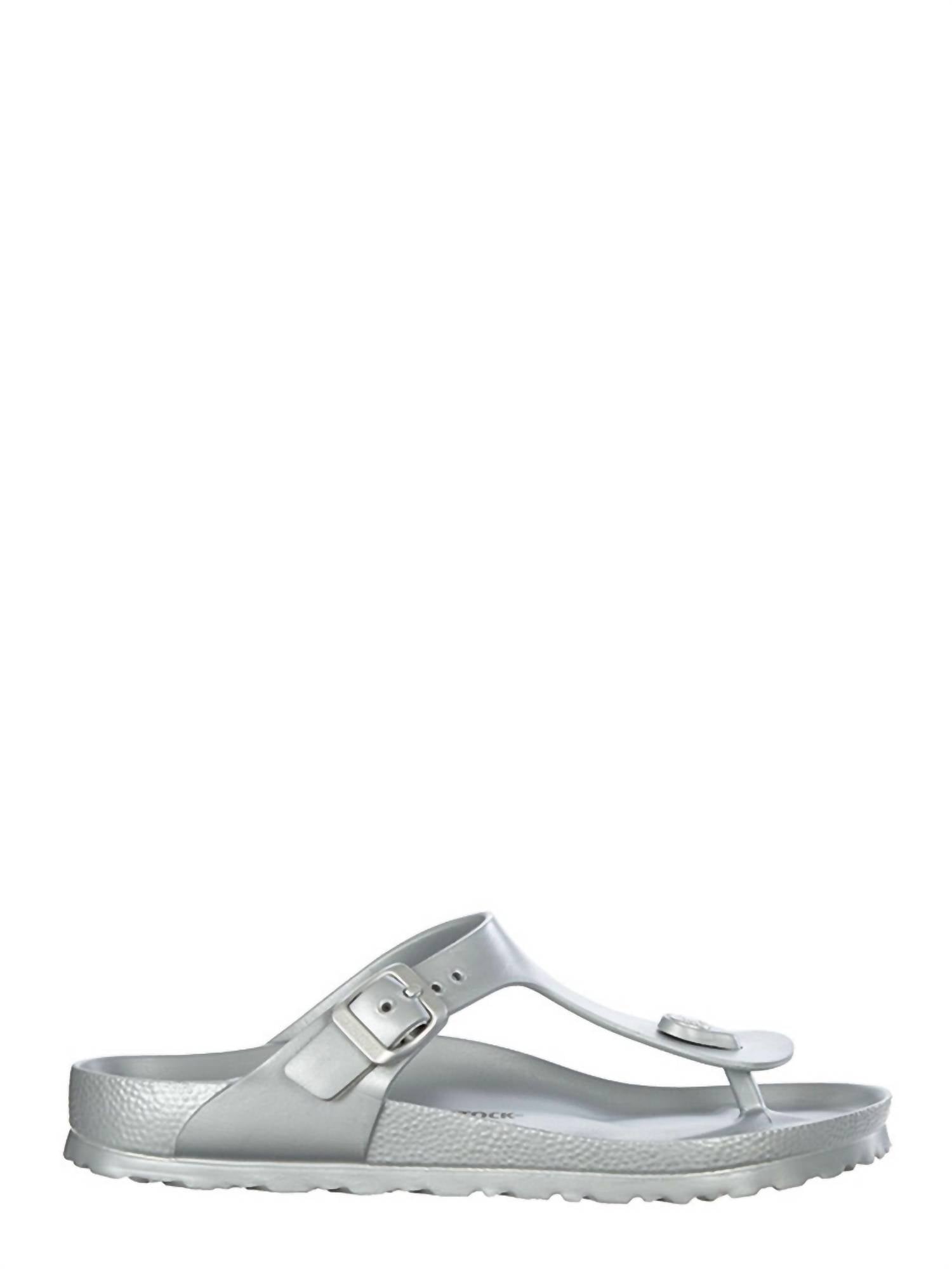 BIRKENSTOCK Women's Gizeh Eva Sandals in silver - women's shoe - detail view