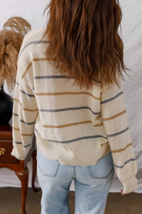 66Disco - Stripe Drop Shoulder Sweater - Plus