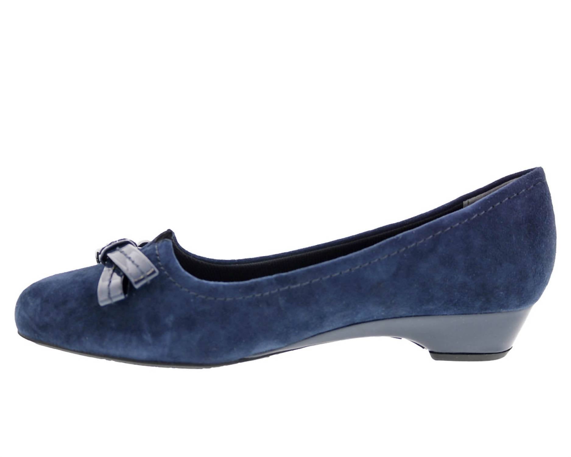 Ros Hommerson Women's Tulane Slip On Flat in navy - women's flats - detail view