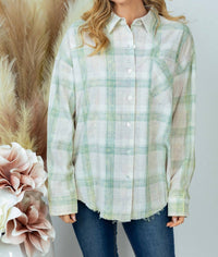 White Birch - Plaid Button Down Top