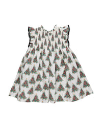 PINK CHICKEN Girls' Stevie Dress in vintage trees 1 - kids' dress - detail view