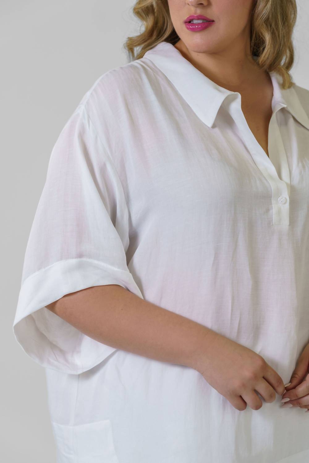 Mat Fashion - Linen Viscose Blouse - Plus