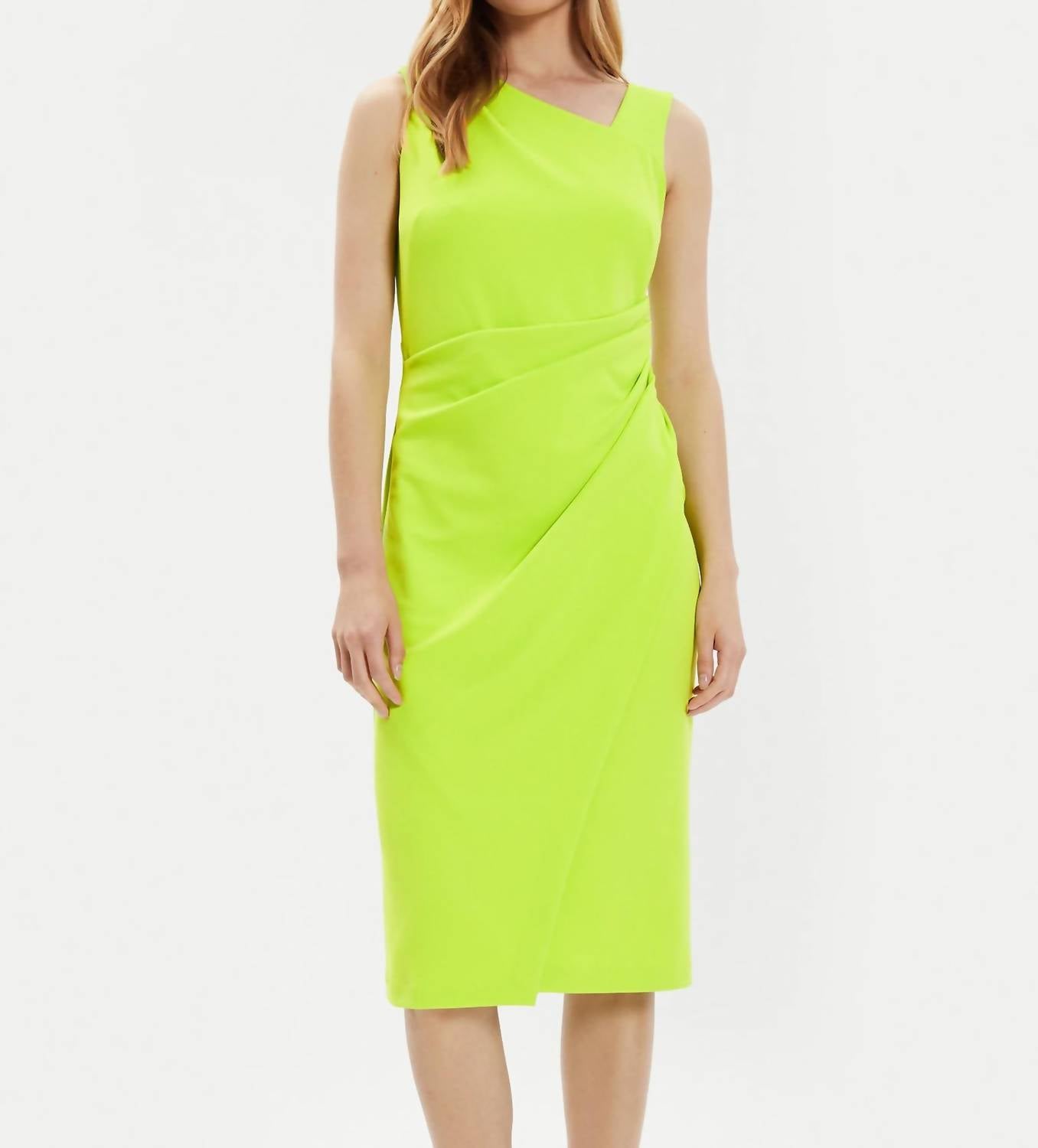 Joseph Ribkoff Sleeveless Sheath Dress in lime - women's dress