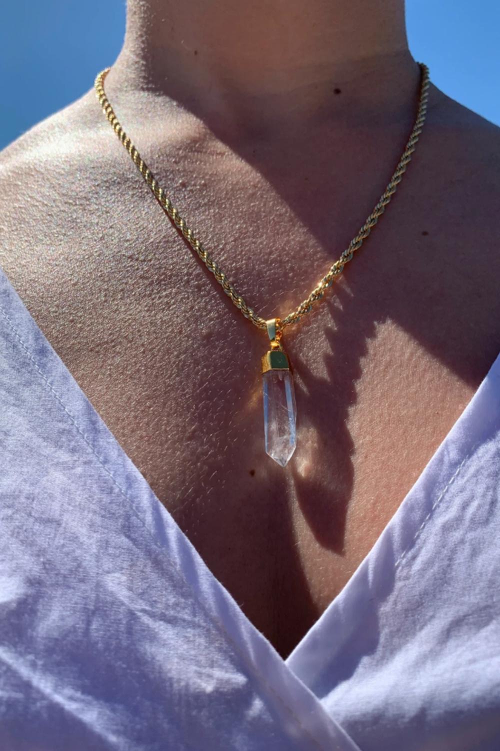 ROCK CRYSTAL QUARTZ PENDANT