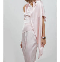 Whiteroom+Cactus - One Shoulder Asymmetrical Top with Self Scarf