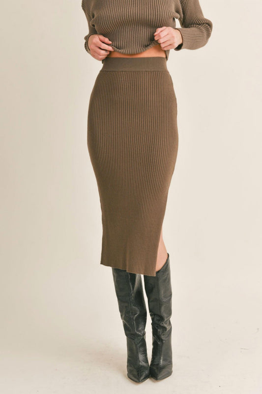 Sage The Label - Kalli Side Slit Sweater Midi Skirt