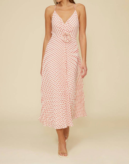 Lucy Paris - Shanina Rose Pleated Midi Dress