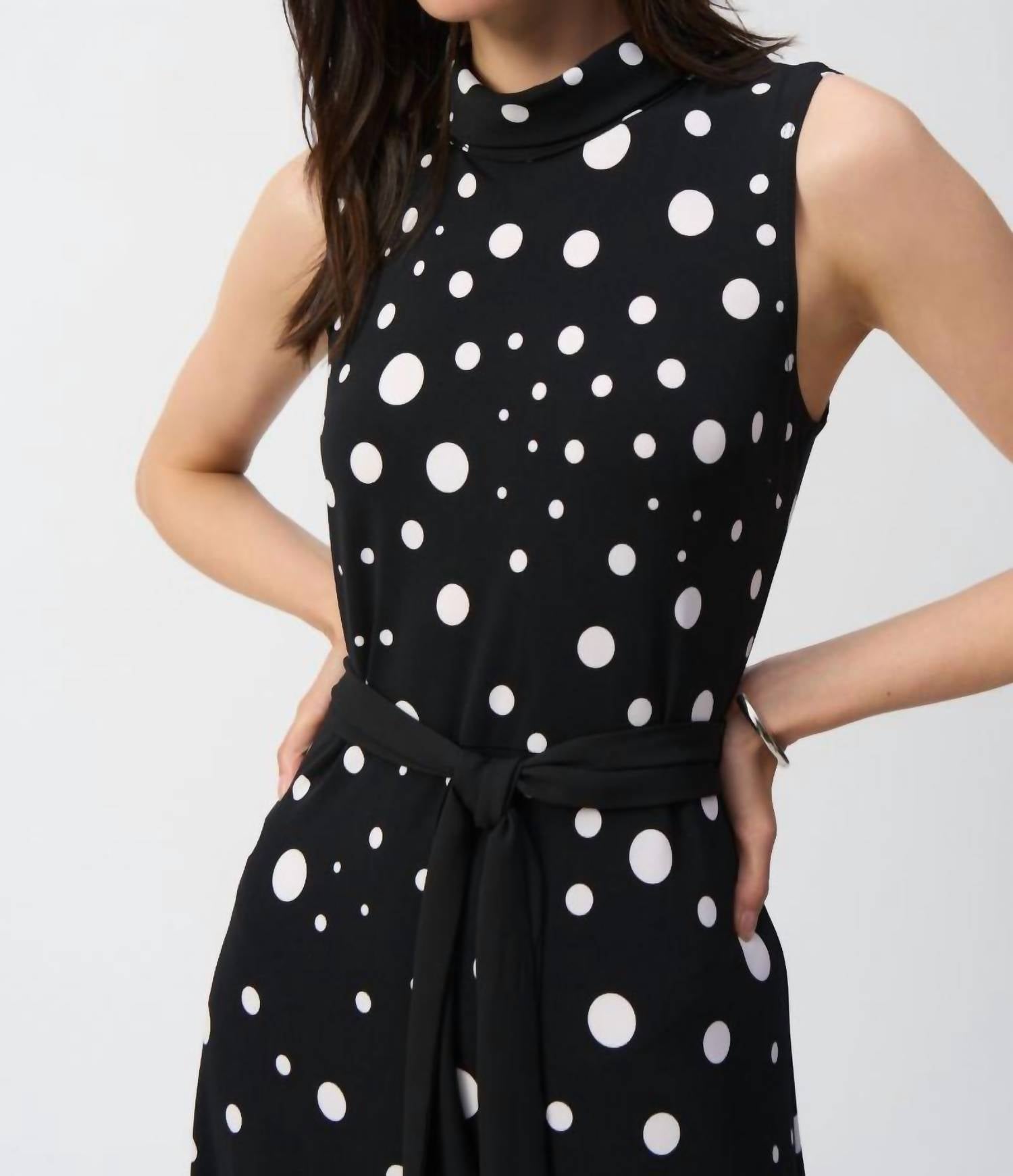 Joseph Ribkoff - Silky Knit Dot Print Fit And Flare Dress