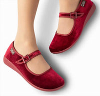 Hot Chocolate Design - Women's Velvet Mary Jane Flat