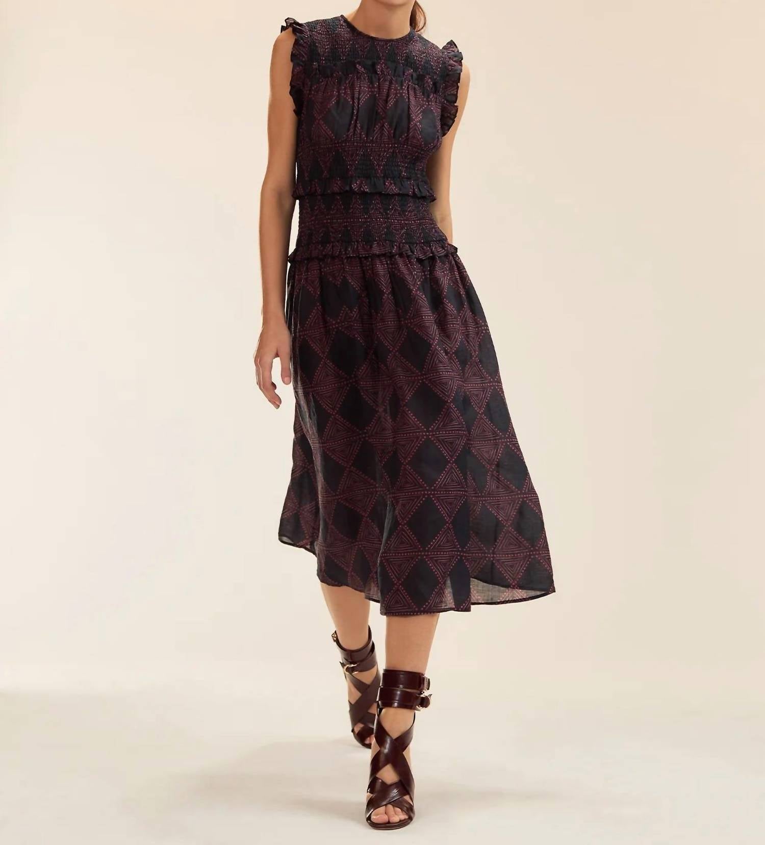 Cynthia Rowley - Smocked Ramie Dress