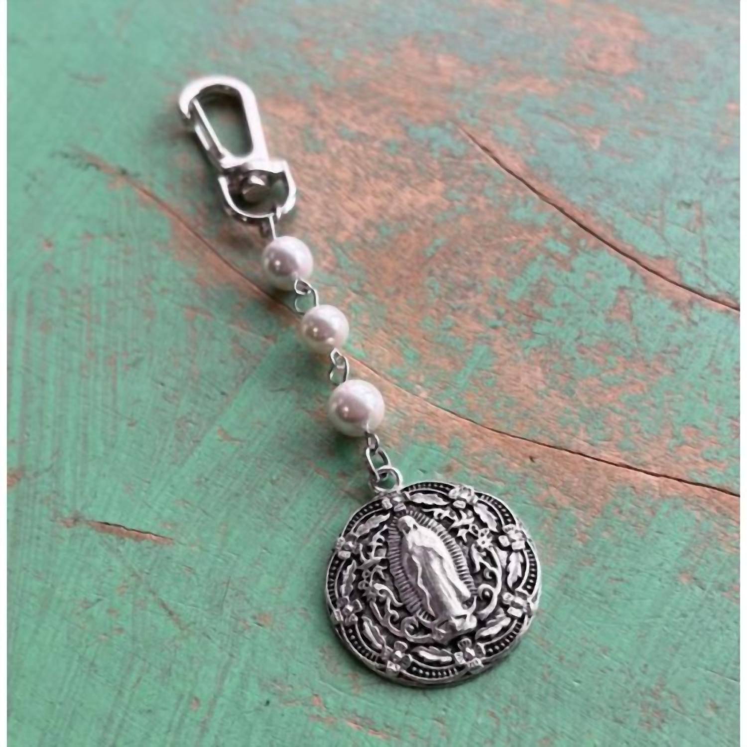 Love And Honor Jesus - Women's Pearl Guadalupe Bag Charm