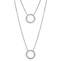 Gold & Honey - Women's Double Circle Drop Layered Necklace