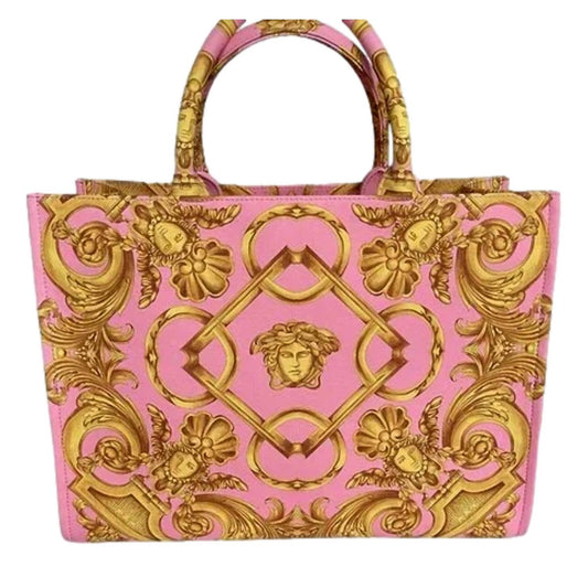 Versace - Women's Pastel Signature Print Large Canvas Tote Bag