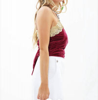 Aratta Without You Cami in dark fuchsia - women's shirt - detail view