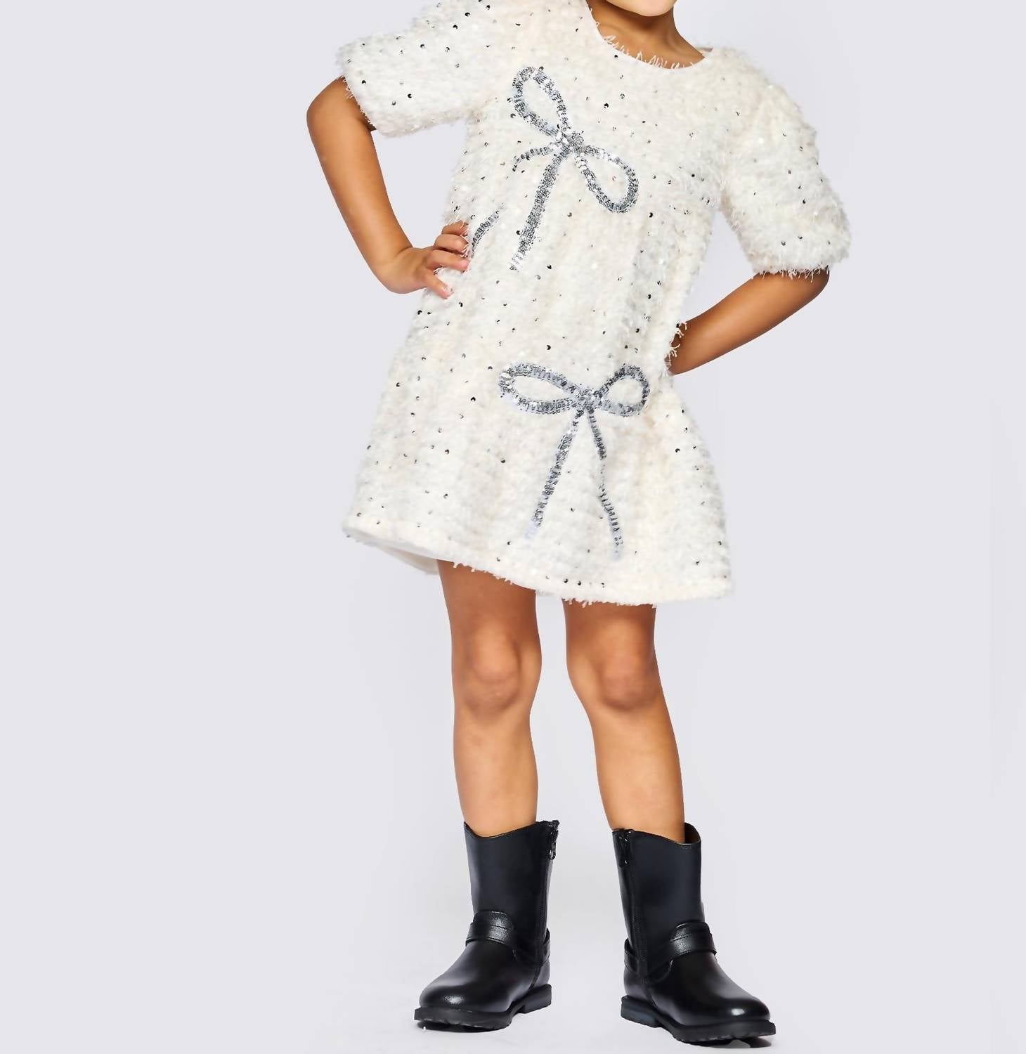 G.B.Y.M. - Tiered Dress with Sequin Bows