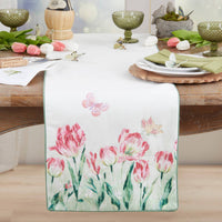 Saro Lifestyle - Floral Butterfly Decorative Table Runner