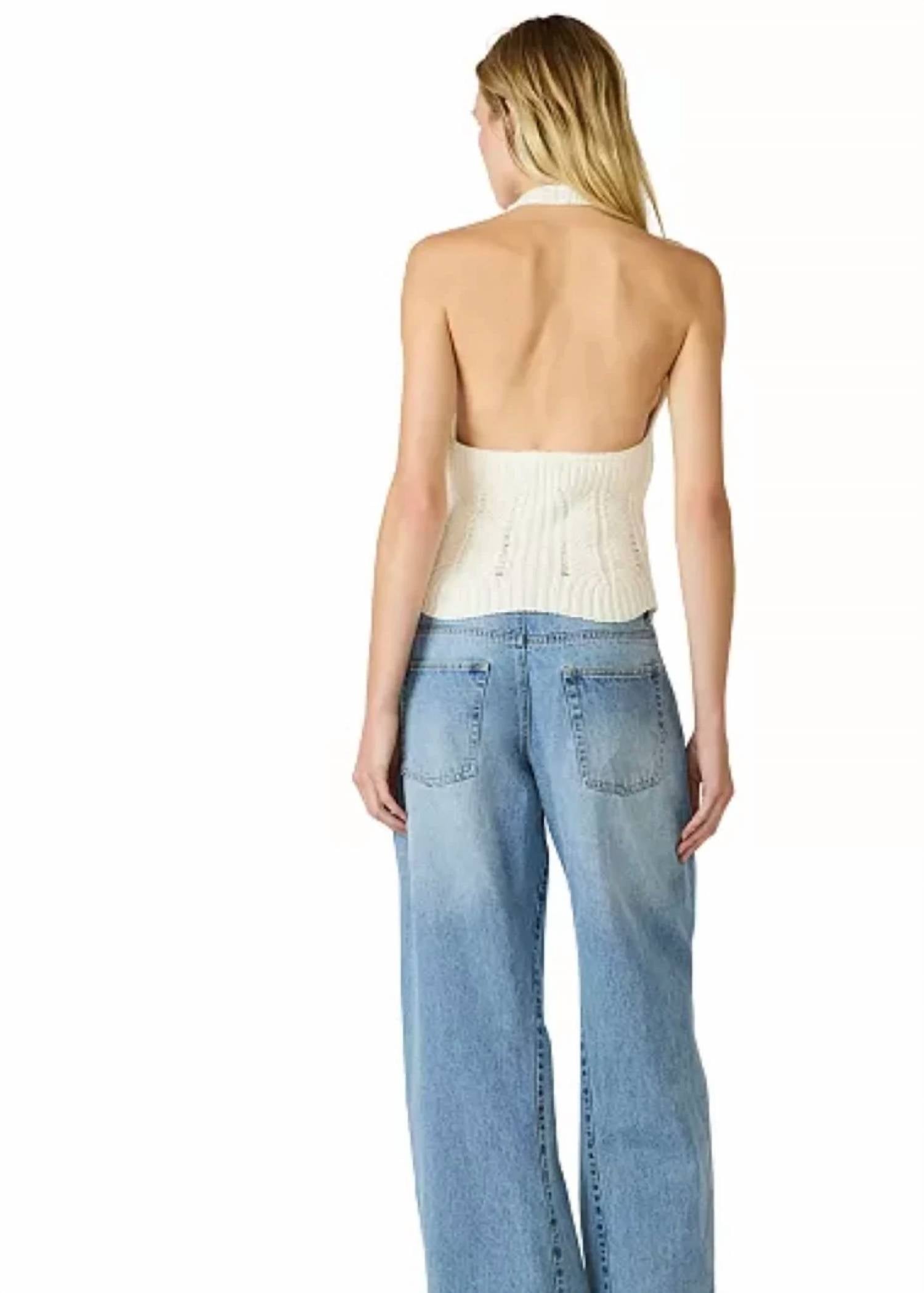 Steve Madden - Opal Floral Embroidered Crochet Knit Halter Top