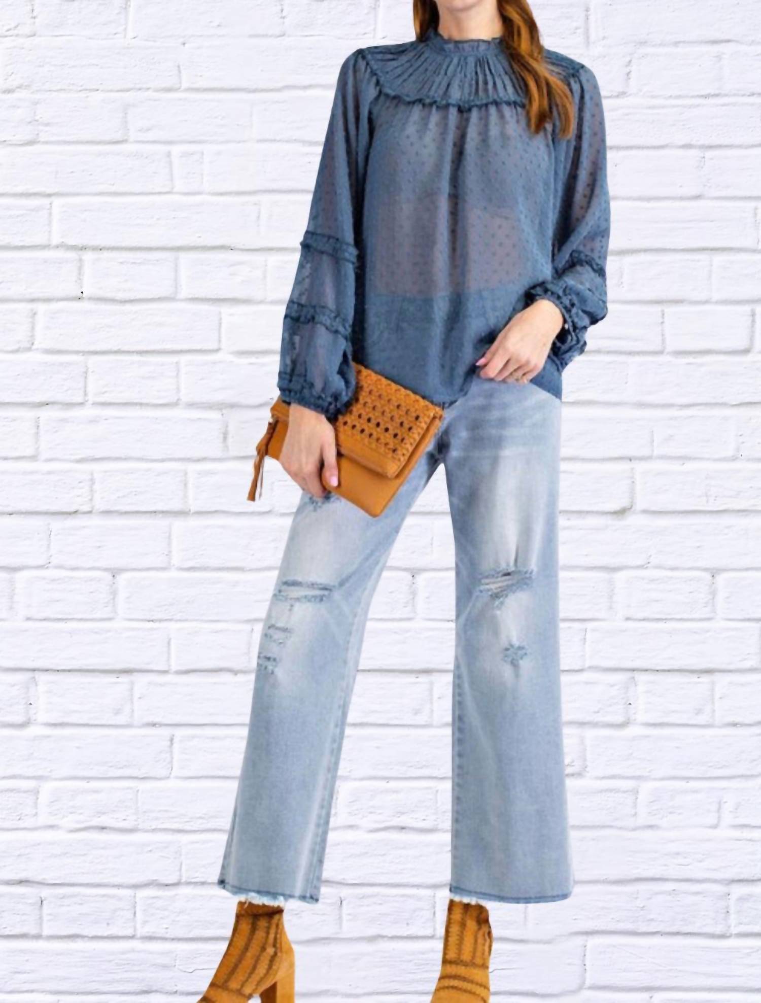 Easel - Dawn Chiffon Blouse