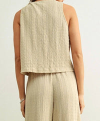 Miou Muse - Textured Waistcoat Top