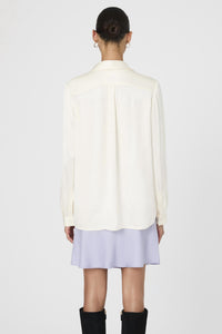 FRENCH CONNECTION Ennis Satin Shirt in classic cream - women's blouse - detail view